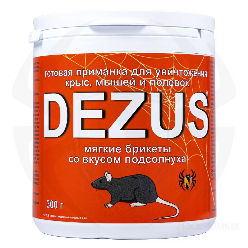 DEZUS (Дезус) приманка от грызунов, крыс и мышей (мягкие брикеты)  (подсолнух / жареные семечки), 300 г